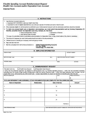 Flexible Spending Account Reimbursement Request