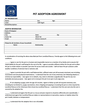 Pet Adoption Agreement