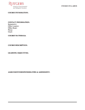 Course Syllabus Template