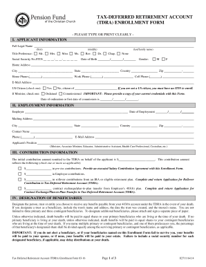 Tax-Deferred Retirement Account Enrollment Form