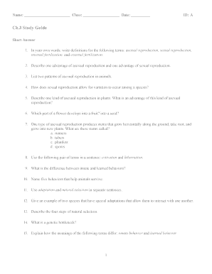 Chapter 3 Biology Study Guide