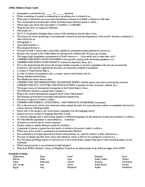 APHG Midterm Study Guide