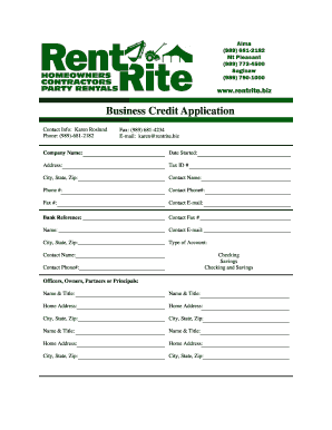 Business Credit Application