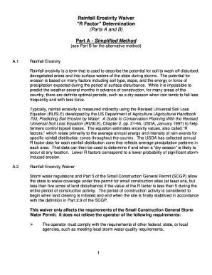 Rainfall Erosivity Waiver Application