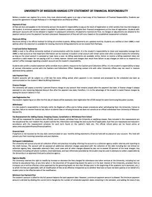 University of Missouri-Kansas City Financial Responsibility Agreement