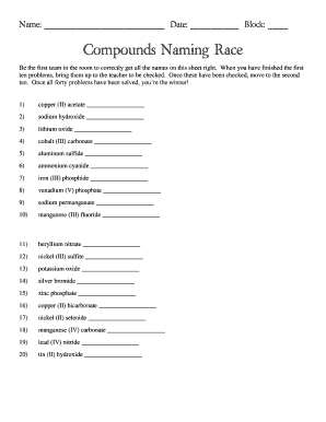 Compounds Naming Race