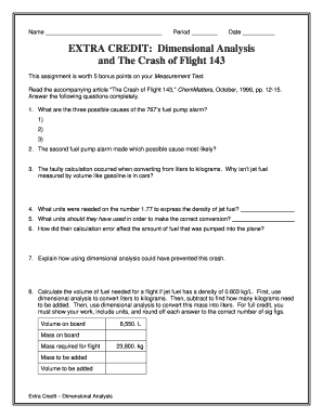 Dimensional Analysis And The Crash Of Flight 143 Answer Key - Fill and Sign  Printable Template Online
