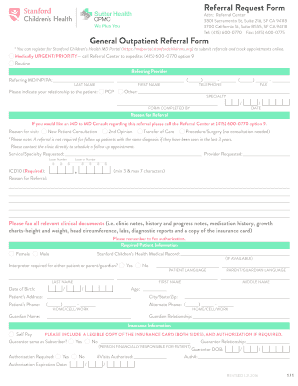 Stanford Children's Health Referral Request Form