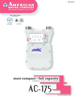AC-175 Gas Meter Specification Sheet