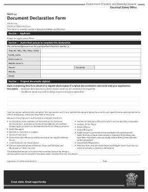Queensland Document Declaration Form