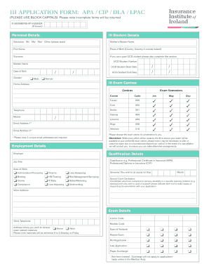 III Membership Application Form
