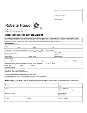 Employment Application Form