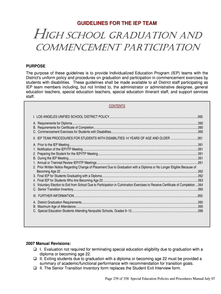 Fillable Online GUIDELINES FOR THE IEP TEAM Fax Email Print pdfFiller