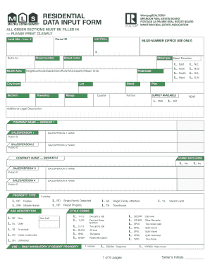 Manitoba Real Estate Listing Form
