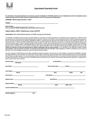 Apartment Guaranty Form
