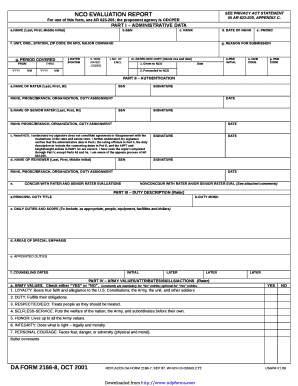 NCO Evaluation Report Form