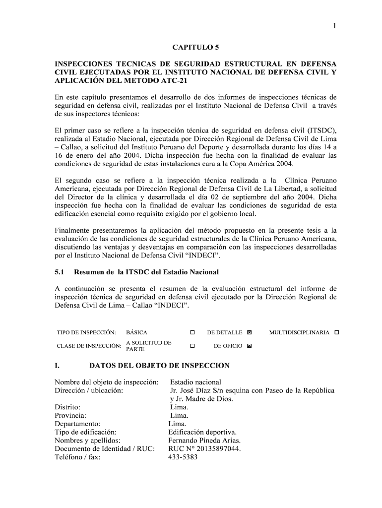 CAPITULO 5 INSPECCIONES TECNICAS DE SEGURIDAD ESTRUCTURAL Vista previa en la página 1