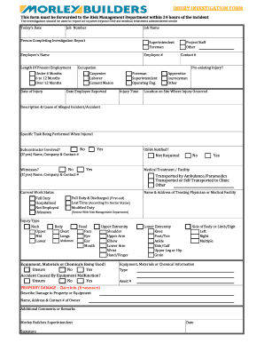 Injury Investigation Form