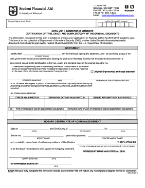 2015-2016 Citizenship Affidavit