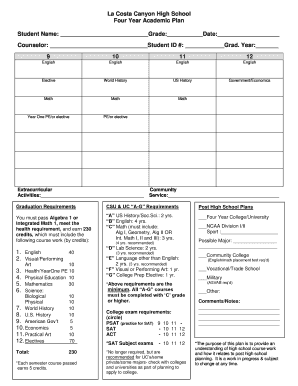 Four Year Academic Plan