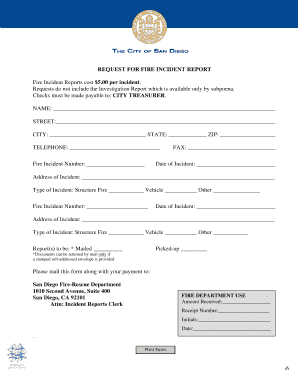 Request for Fire Incident Report