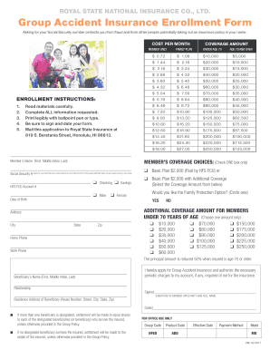 Group Accident Insurance Enrollment Form