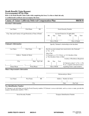 Death Benefit Claim Request Form