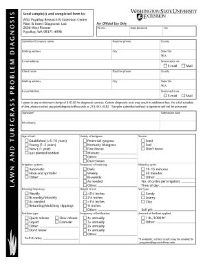 Lawn and Turfgrass Problem Diagnosis Form