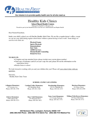 Healthy Kids Clinic Registration Form