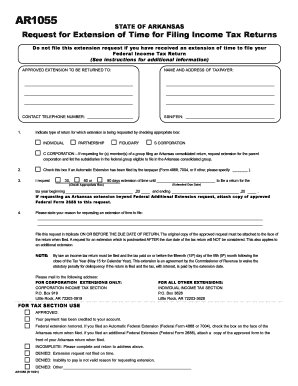 Arkansas Income Tax Extension Request