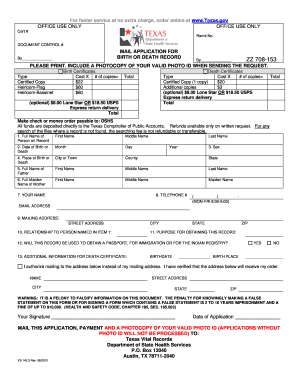 Death application - Mail Request for a Birth or Death Certificate children family public records government policy