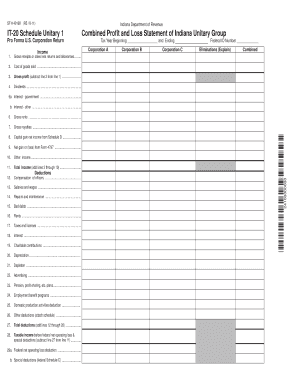 Indiana IT-20 Schedule Unitary 1