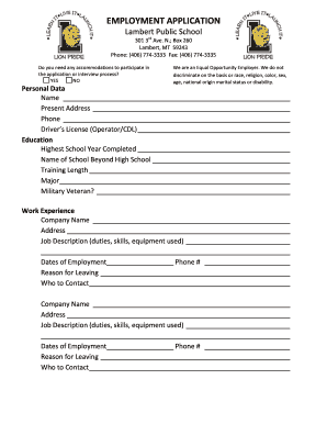 Employment Application Form