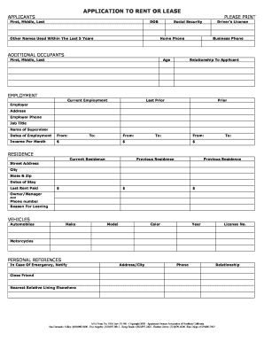 Apartment Rental Application