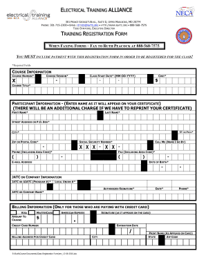 Electrical Training Alliance Registration Form