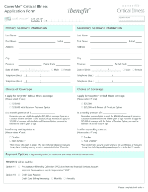 CoverMe Critical Illness Application Form