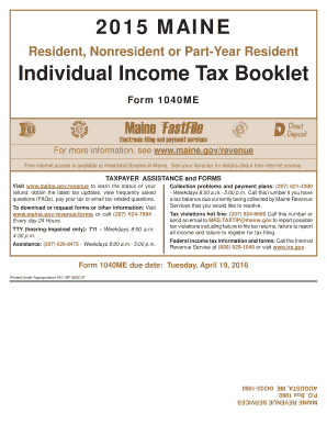 Maine Individual Income Tax Form 1040ME