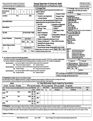 Georgia State Health Benefit Plan Enrollment Form