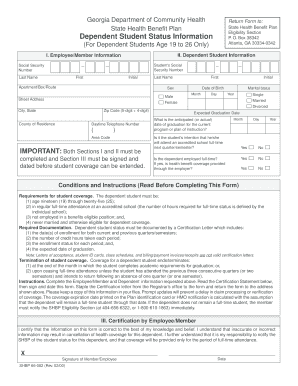 Georgia Dependent Student Status Form