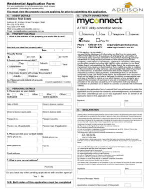 Residential Rental Application Form