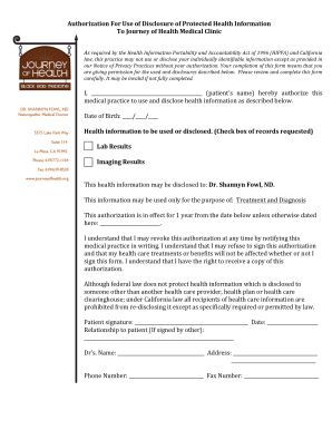 HIPAA Authorization Form