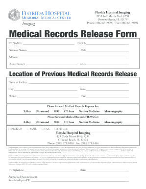 Florida Hospital Medical Records Release Form