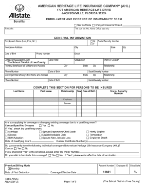 American Heritage Life Insurance Enrollment Form