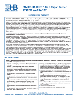 Enviro-Barrier System Warranty