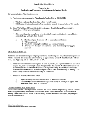 Inter-District Transfer Form - Biggs Unified School District - biggs