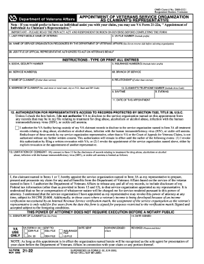 Appointment of Veterans Service Organization as Claimant's Representative
