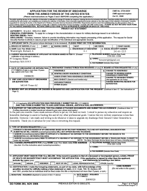 Application for Review of Military Discharge