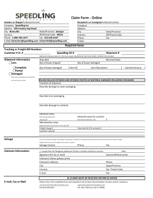 Speedling Inc Claim Form
