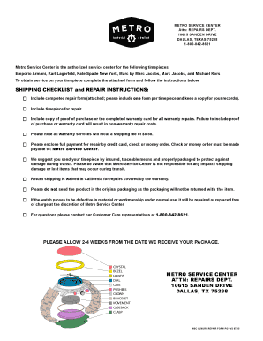 Watch Repair Form