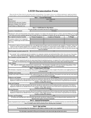 LEED Documentation Form